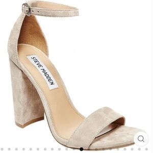 Steve Madden Carrson Sandals / Block Heels Size 7 in Grey/Taupe Suede Leather